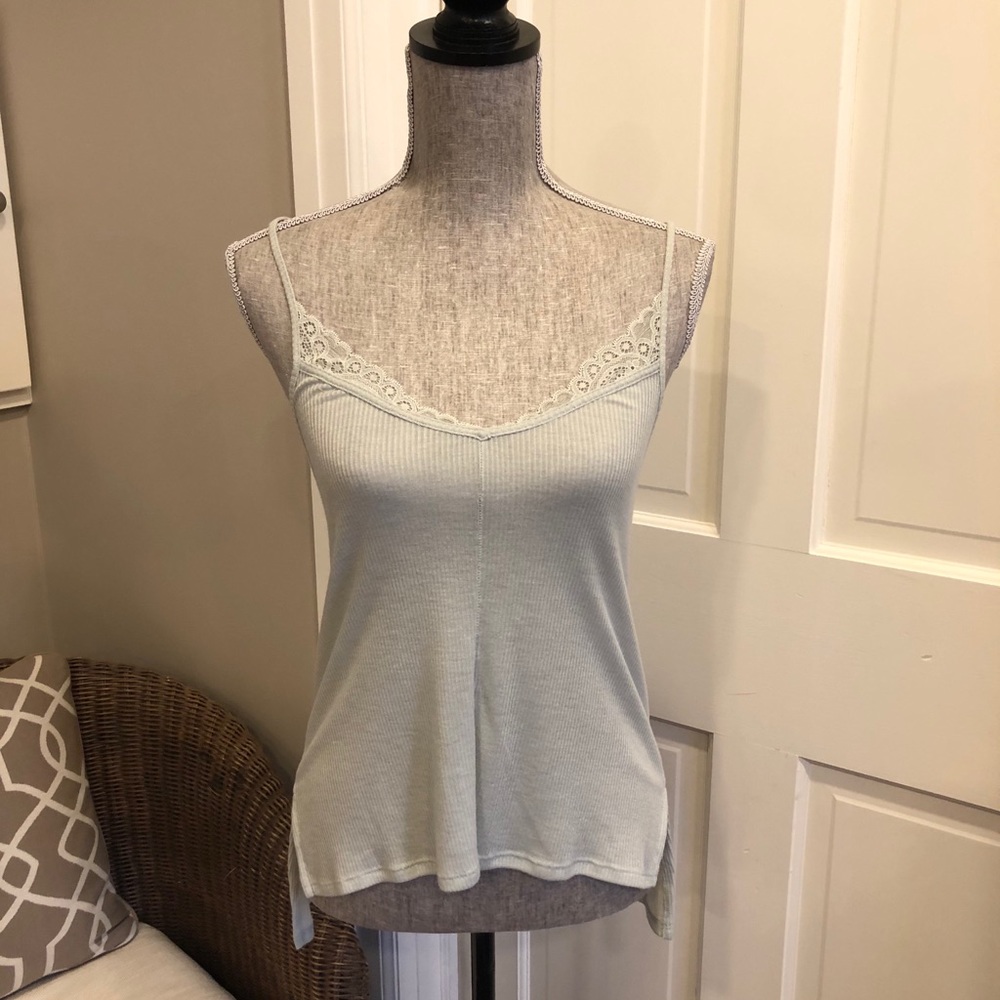 Urban Outfitters Mint Green Sheer Tank Size Small
